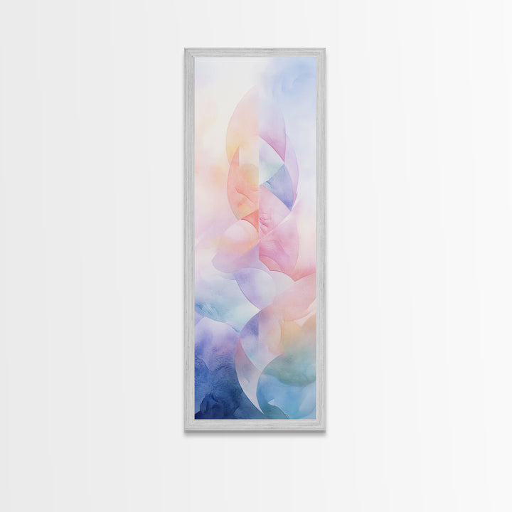 Pastel Abstract Canvas Print Featuring Light Pink Abstract Art, Geometric Wall Art, And Sage Green Accent Ideal Above Sofa