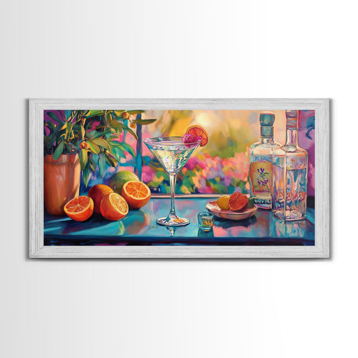 Citrus Cocktail Canvas Print Bright Bar Wall Art Vibrant Foodie Home Decor Kitchen Gift Idea Tropical Drinks Modern Party Art Unique