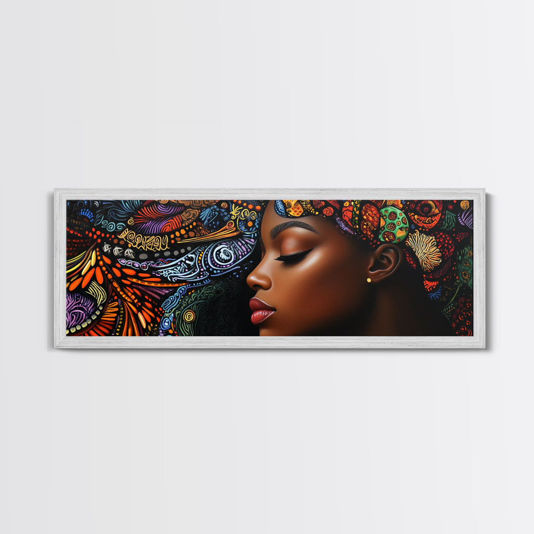 Afrocentric Framed Canvas Print Vibrant Tribal Art Decor Living Room Art Original Painting Gift Idea Bedroom Wall Art