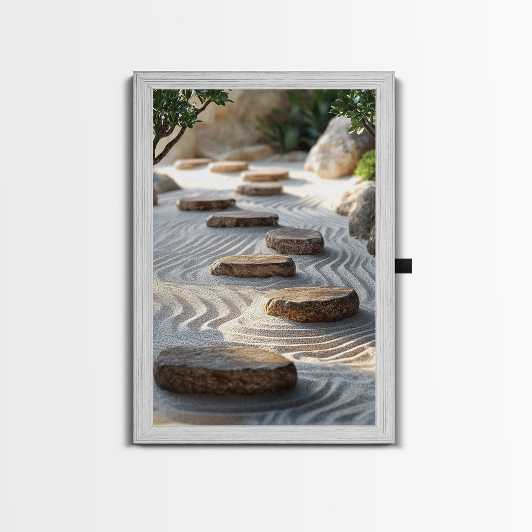 Zen Garden Path Canvas Print Minimalist Zen Wall Art Wabi Sabi Decor Zen Inspired Artwork Rustic Decor Above Bed Wall Art