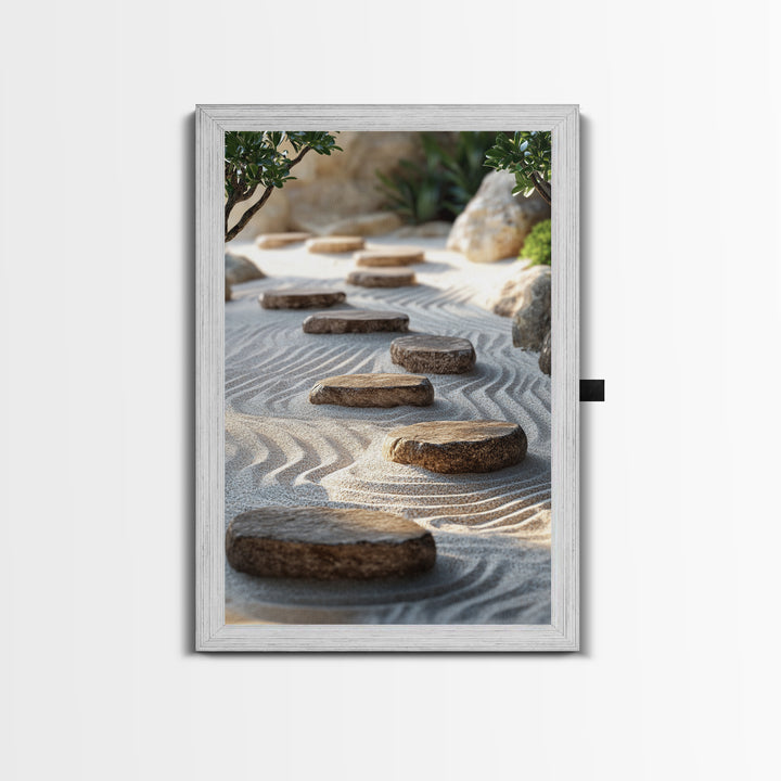 Zen Garden Path Canvas Print Minimalist Zen Wall Art Wabi Sabi Decor Zen Inspired Artwork Rustic Decor Above Bed Wall Art