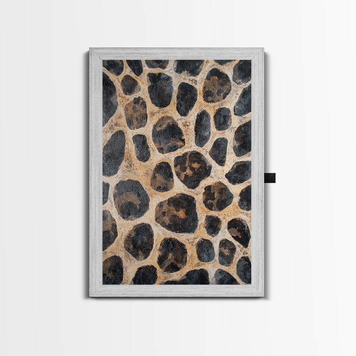 Rustic Stone Texture Canvas Print, Earthy Wall Art, Farmhouse Decor, Bedroom Art, Vertical Rustic Art, Skinny Wall Art