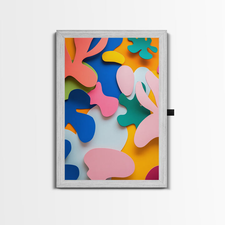 Bold Abstract Organic Shapes Canvas Print, Contemporary Chinoiserie Wall Art, Vibrant Boho and Minimalist Design for Modern Spaces