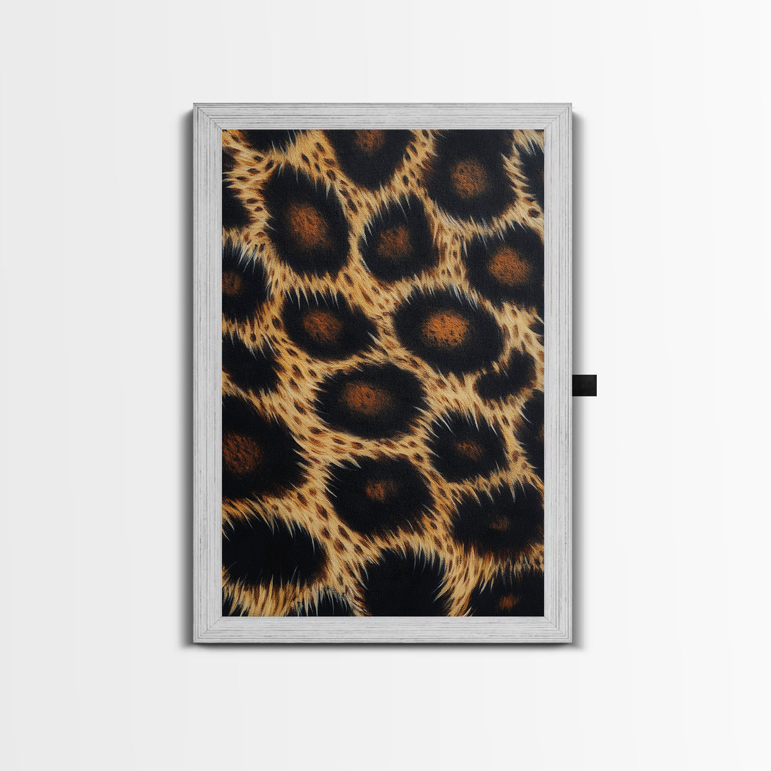 Abstract Leopard Canvas Print, Rustic Animal Print Wall Art, Bedroom Art, Farmhouse Decor, Skinny Tall Art, Gift Idea for Him