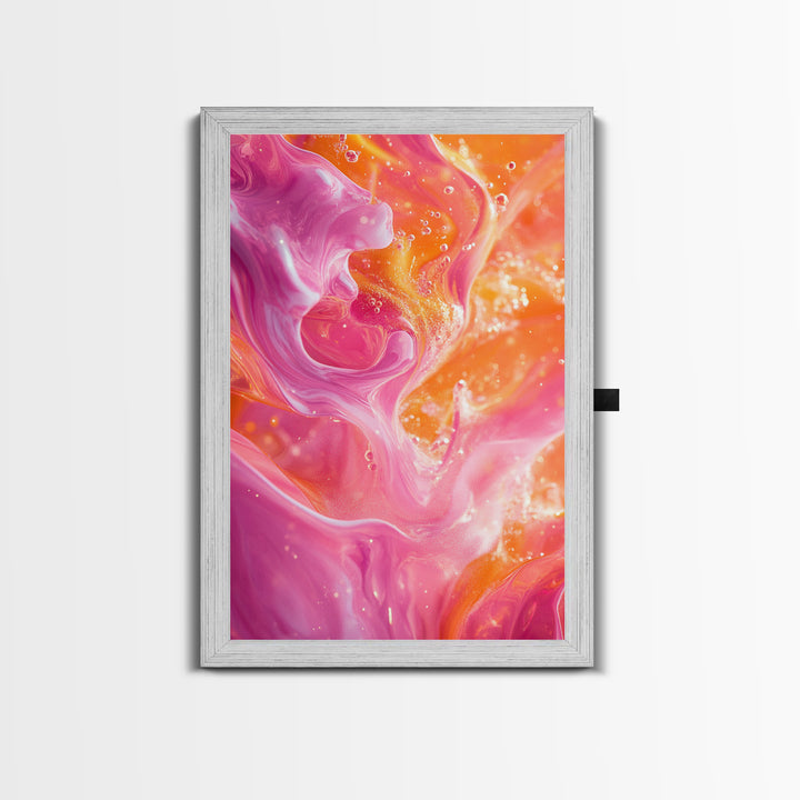 Abstract Pink Orange Canvas Print with Swirling Light Effects and Therapy Art for Modern Home Wall Decor, Ideal Gift Idea