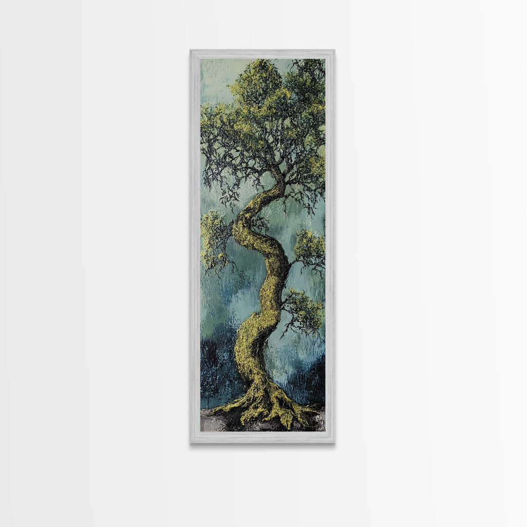 Oak Tree Art, Canvas Print, moody art, botanical prints, farmhouse art, vertical wall art, rustic art, extra wide art, above bed wall art