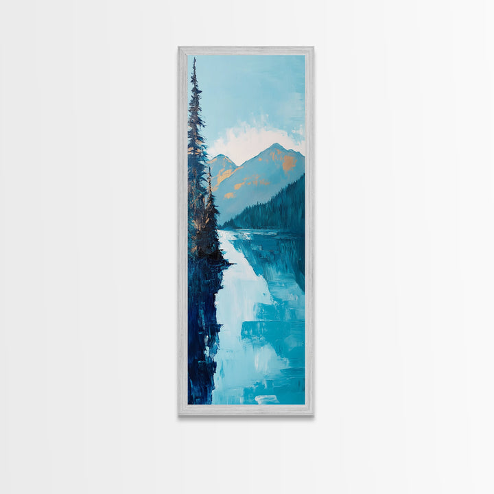 Southwest Wall Art, Framed Canvas Print, geometric wall art, vibrant mountain painting, rustic decor, landscape painting