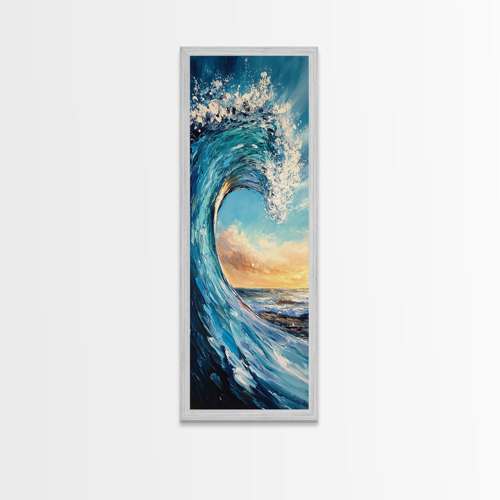 Breaking Wave, surf wall art, ocean painting, seascape painting, Hawaii art, nautical painting, Canvas Print