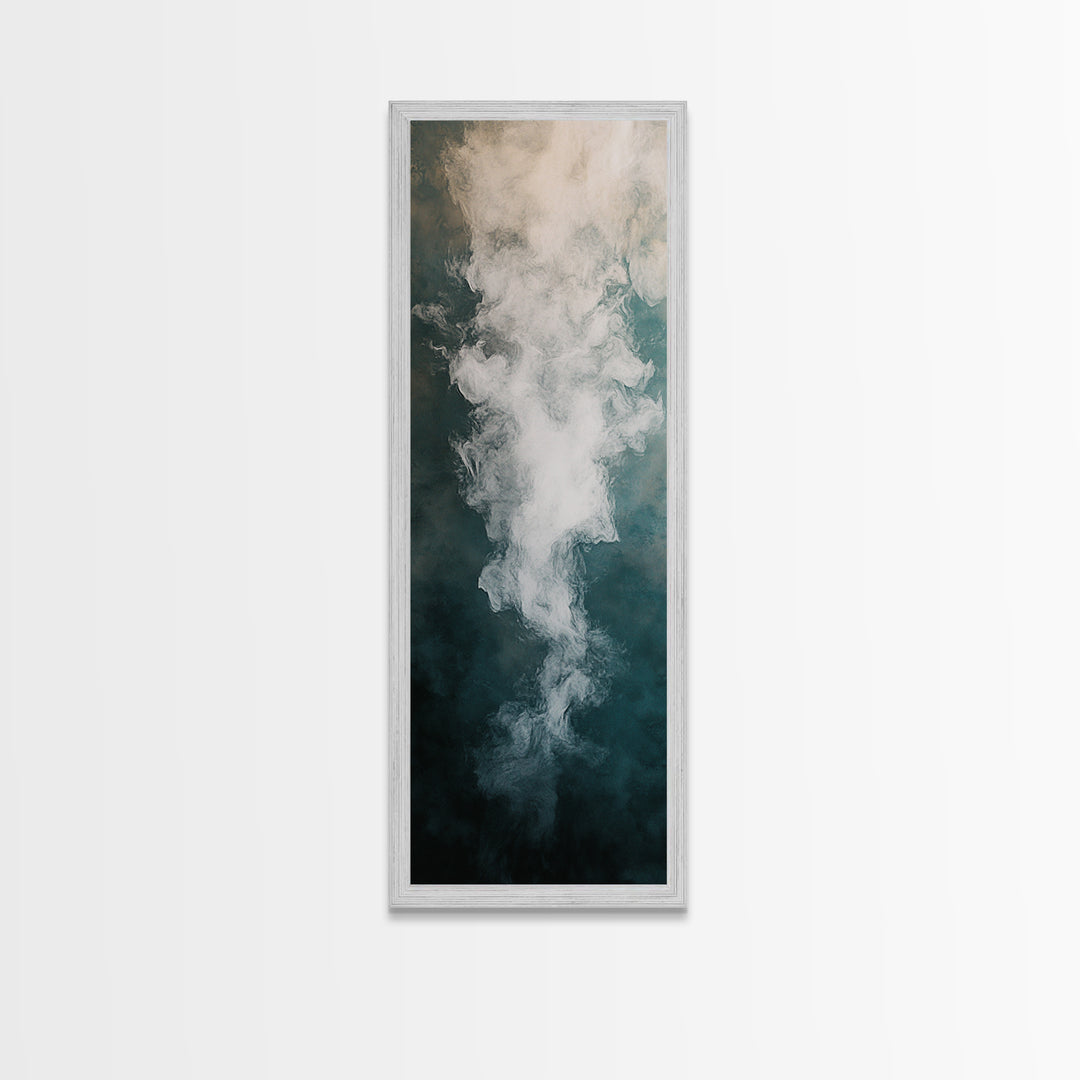 Abstract Smoke Art, Moody Wall Art, Wabi Sabi Art, Minimalist Painting, Dark Romance Painting, Framed Canvas Print, Vertical Art