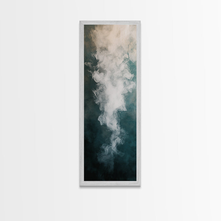 Abstract Smoke Art, Moody Wall Art, Wabi Sabi Art, Minimalist Painting, Dark Romance Painting, Framed Canvas Print, Vertical Art