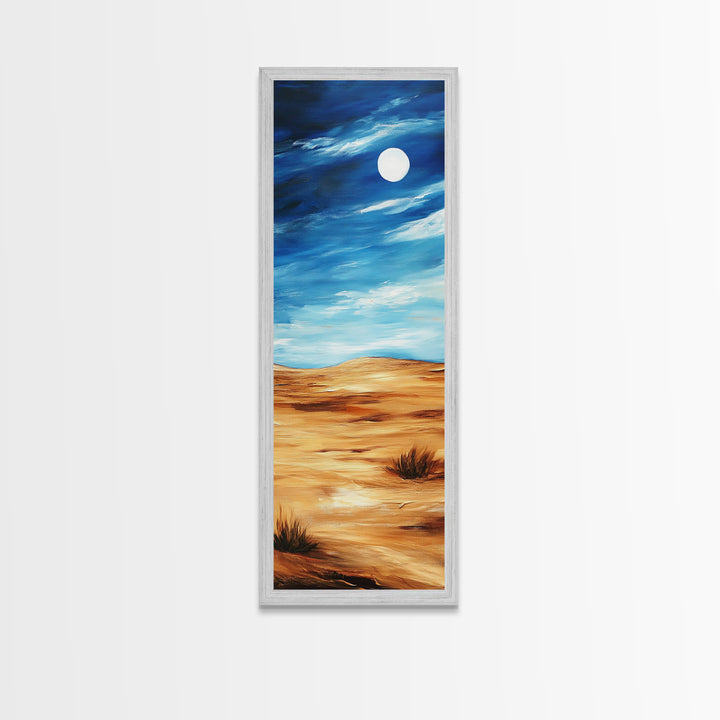 Desert Moon, southwest wall art, framed canvas print, boho art, landscape painting, rustic wall art, above couch art