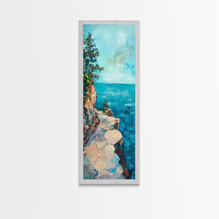 Lake Tahoe Art, Pine Tree Art, Nature Landscape, Above Sofa Art, Rustic Wall Art, Canvas Print, Living Room Art, Gift Idea