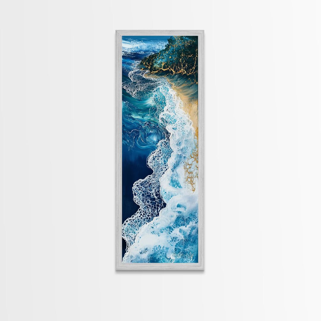 Abstract Ocean Painting, Nautical Wall Art, Coastal Wall Art, Seascape Painting, Blue and Green Wall Art, Canvas Print, Gift Idea