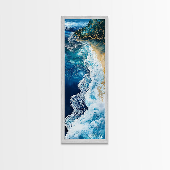 Abstract Ocean Painting, Nautical Wall Art, Coastal Wall Art, Seascape Painting, Blue and Green Wall Art, Canvas Print, Gift Idea