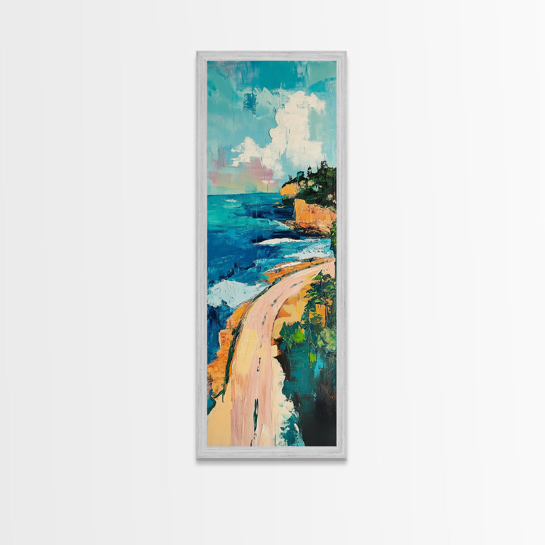 Coastal Cliffs, painting morro bay, surf wall art, seascape painting, coastal wall art, nautical decor, living room art, canvas print