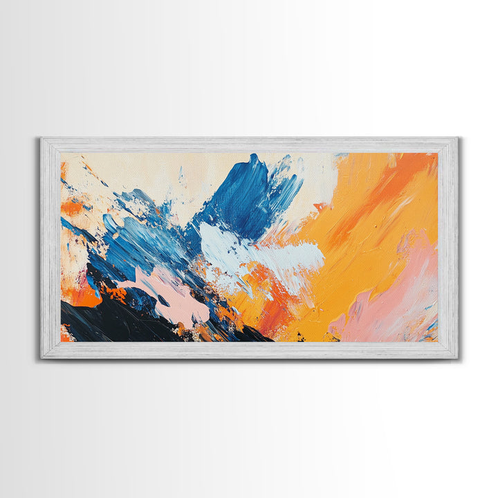 Abstract Splash, Pink Orange Wall Art, Canvas Print, Blue And Green Wall Art, Teal Wall Art, Light Pink Wall Art, Whimsical Art