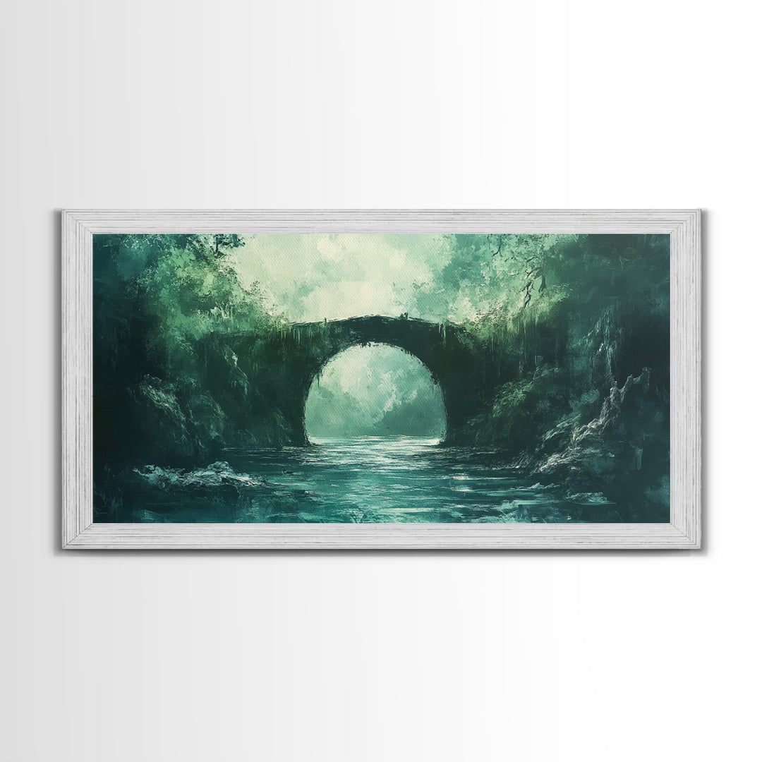 Dark Forest, Fantasy Art, Moody Art, Wabi Sabi Art, Extra Wide Art, Landscape Painting, Framed Canvas Print, Above Bed Wall Art