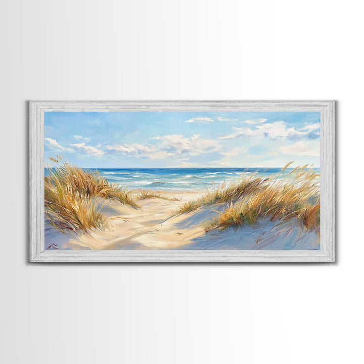 Beach Dunes, Coastal Painting, Nautical Wall Art, Canvas Print, Seascape Painting, Coastal Decor, Above Bed Wall Art, Farmhouse Art