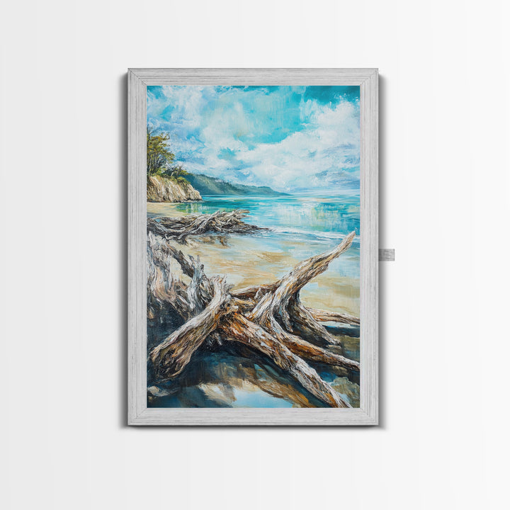 Beach, coastal painting, ocean painting, landscape painting, framed canvas print, lake Tahoe art, nautical wall art, beach house decor