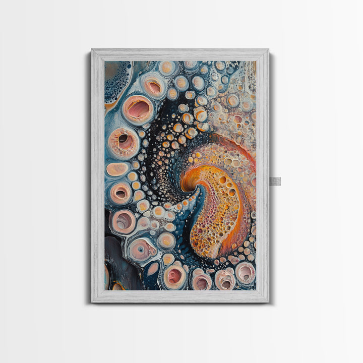 Abstract Swirl, Sacred Geometry Wall Art, Psychedelic Art, Science Art, Moody Art, Teal Wall Art, Canvas Print, Gift Idea