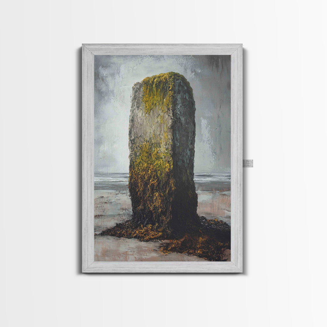 Ozymandias Art, moody art, coastal decor, wabi sabi art, rustic wall art, nautical decor, Framed Canvas Print, extra wide art