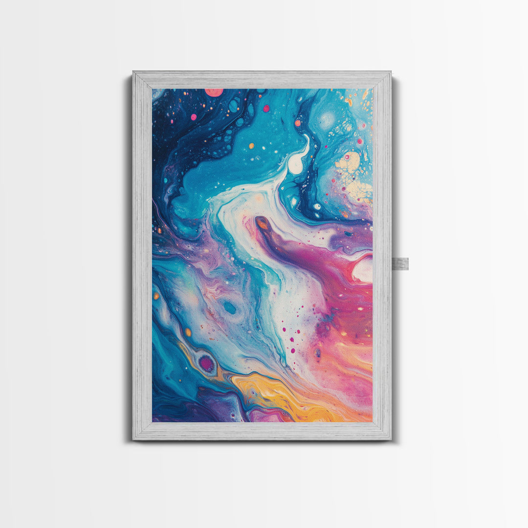 Cosmic Swirl Art, Space Wall Decor, Abstract Galaxy Art, Moody Blue Art, Science Art, Canvas Print, Bedroom Wall Decor, Gift Idea