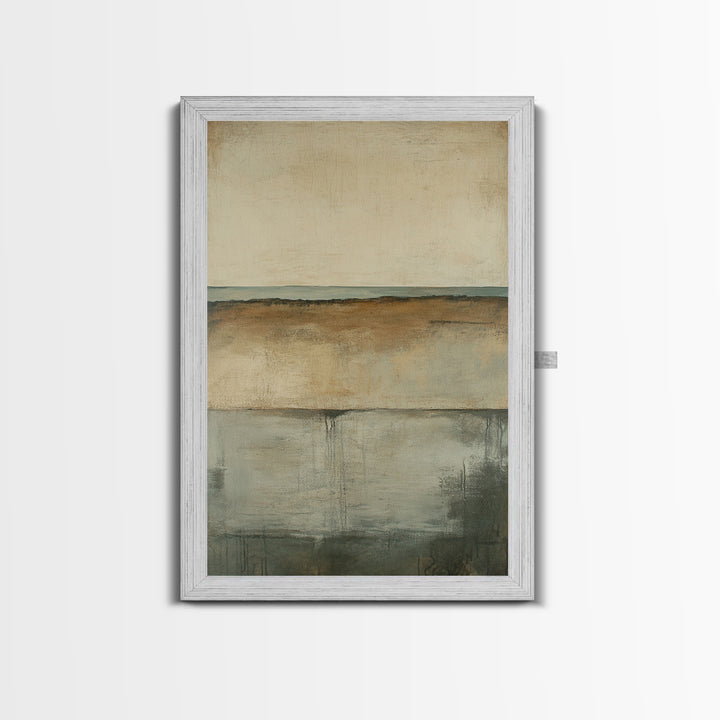 Neutral Abstract Framed Canvas Print Modern Minimalist Wall Art, Earth Tone Painting, Contemporary Office Art, Scandinavian Home Decor