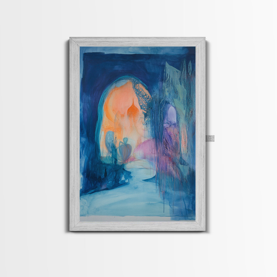 Mystical Arch, Moroccan Wall Art, Wabi Sabi Wall Art, Dark Romance Painting, Moody Art, Canvas Print, Living Room Art