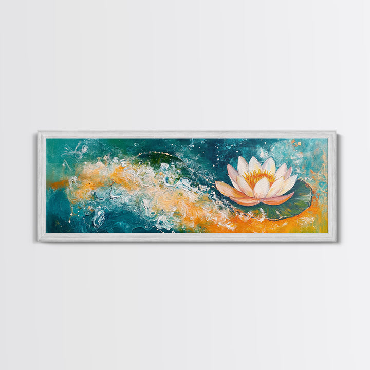 Abstract Water Lily Art, Dreamy Floral Painting, Tranquil Zen Home Decor, Serene Botanical Wall Art, Modern Living Room Artwork