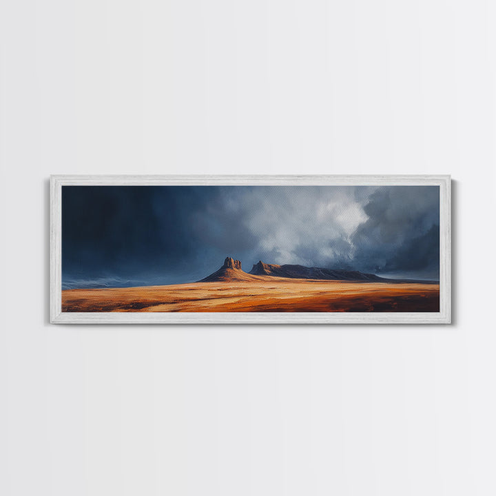 Desert Storm Canvas Print Moody Landscape Art, Southwestern Wall Art, Nature Painting, Office Decor, Living Room Artwork