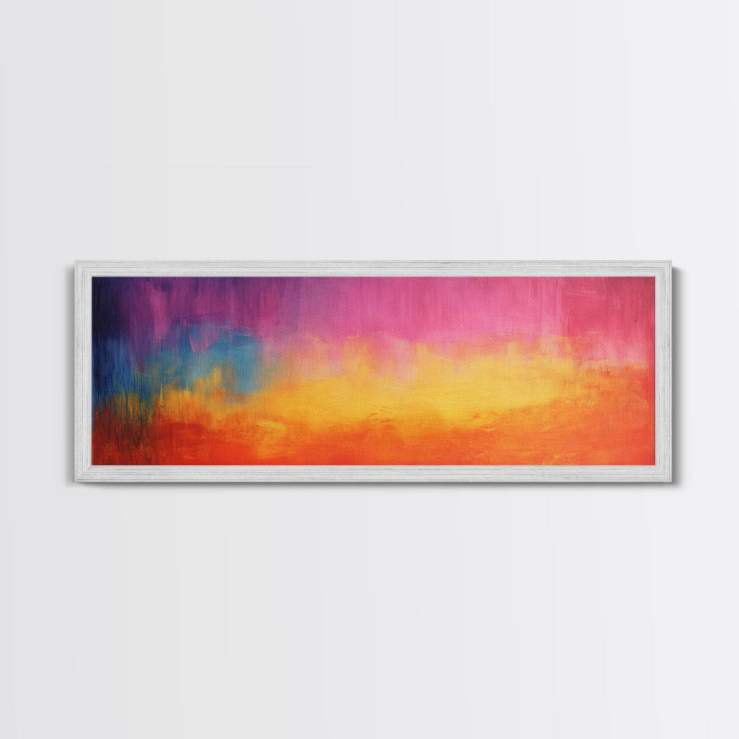 Colorful Gradient, Vibrant Abstract Painting, Modern Wall Art, Sunset Tones, Canvas Print, Boho Style, Living Room Artwork