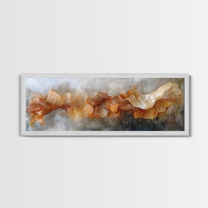 Abstract Flow, Earthy Tones, Modern Minimalist, Framed Canvas Print, Neutral Wall Art, Fall Home Decor, Office Wall Decor