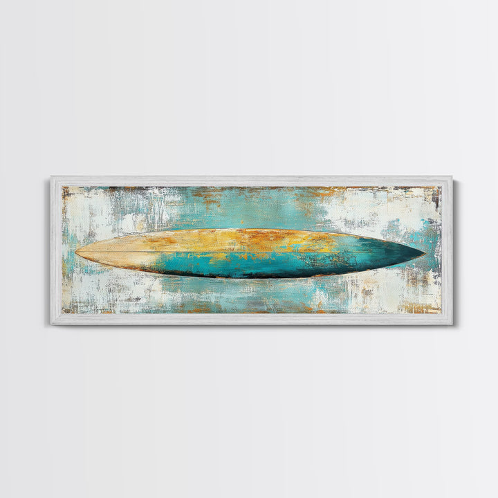 Surfboard Art, Beach Decor, Coastal Wall Art, Surfboard Painting, Beach Art, Bedroom Wall Art, Canvas Print, Framed Canvas Print