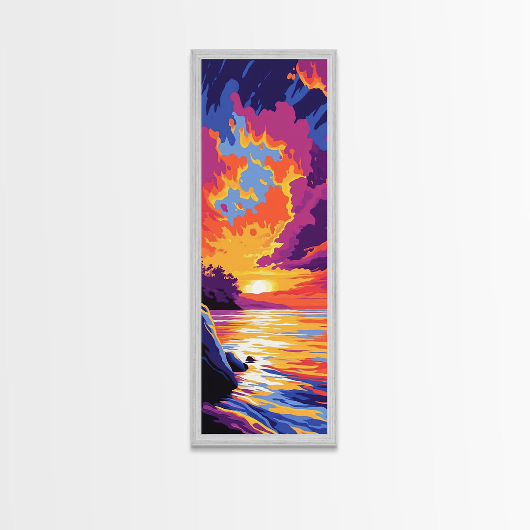 Ocean Sunset, Waves & Sky, Coastal Beauty, Canvas Print, Beach House Art, Nautical Wall Decor, Relaxing Home Accent, Summer Vibes
