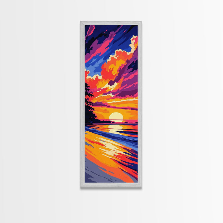 Ocean Sunset, Beach Wall Art, Coastal Decor, Relaxing Artwork, Modern Seascape, Bedroom Decor, Canvas Print, Summer Vibes