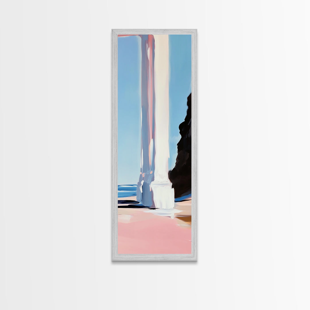 Beach Archway, Coastal Escape, Sunlit Ocean View, Tropical Paradise, Travel Inspired Home Decor, Light and Airy Aesthetic, Canvas Print