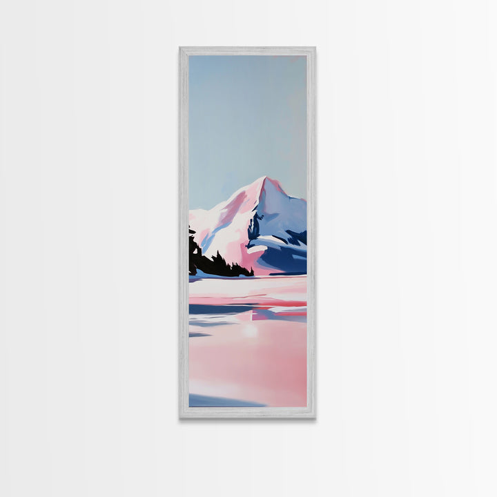 Winter Landscape, Snowy Mountain, Framed Canvas Print, Contemporary Wall Art, Minimalist Aesthetic, Living Room Wall Art