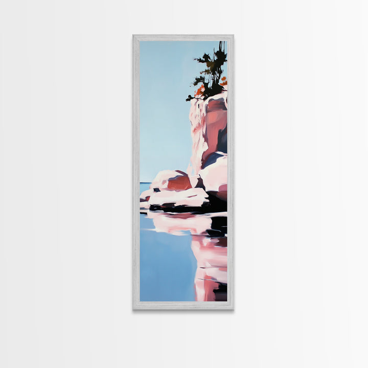 Ocean Horizon, Beach House Art, Coastal Vibes, Soft Pastel Painting, Dreamy Seascape, Nautical Home Decor, Large Framed Canvas Print