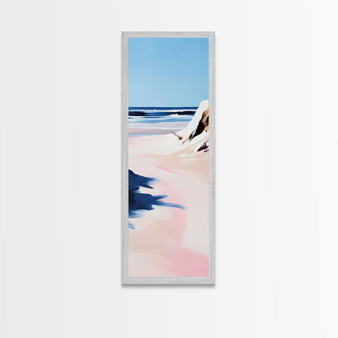 Ocean Shore, Coastal Landscape Art, Beach House Wall Decor, Pastel Seascape, Nautical Art, Tranquil Wall Art, Canvas Print