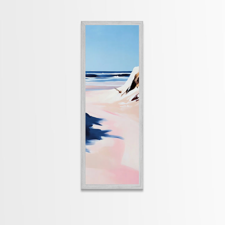 Ocean Shore, Coastal Landscape Art, Beach House Wall Decor, Pastel Seascape, Nautical Art, Tranquil Wall Art, Canvas Print
