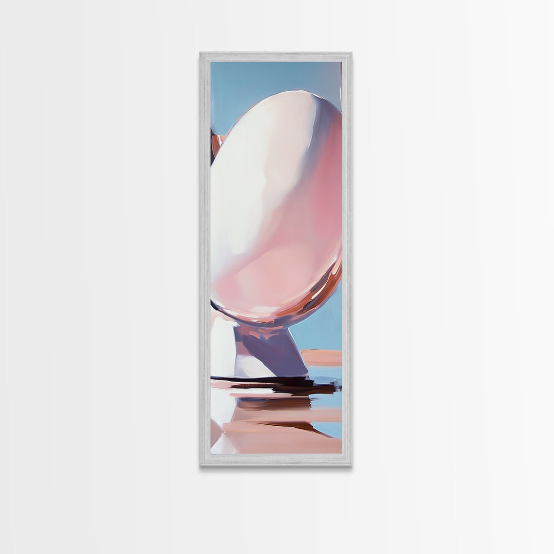 Abstract Reflection, Pink, Blue, Modern Art, Minimalist, Surrealist, Contemporary, Stylish, Bedroom, Framed Canvas Print