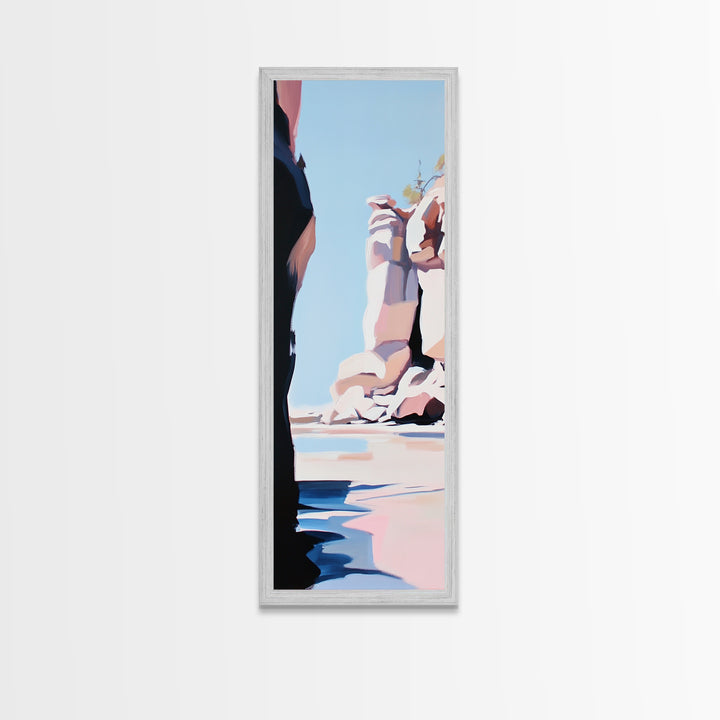 Rock Formations, Scenic Wall Art, Nature Canvas Print, Coastal Aesthetic, Modern Art, Earthy Tones, Landscape Painting, Zen Decor