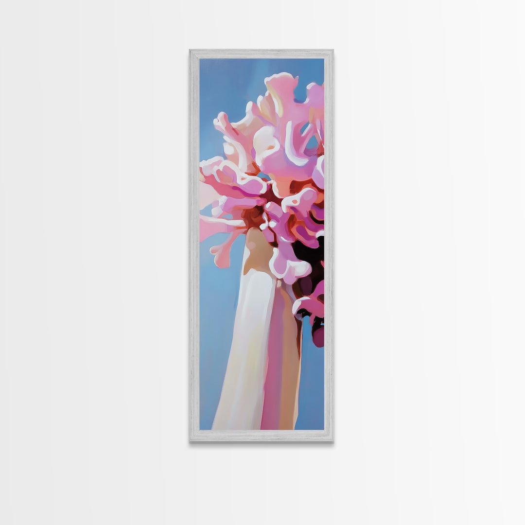 Romantic Bloom, Abstract Flowers, Pastel Art, Canvas Print, Feminine Home Decor, Minimalist Painting, Bedroom Aesthetic, Spring Wall Art