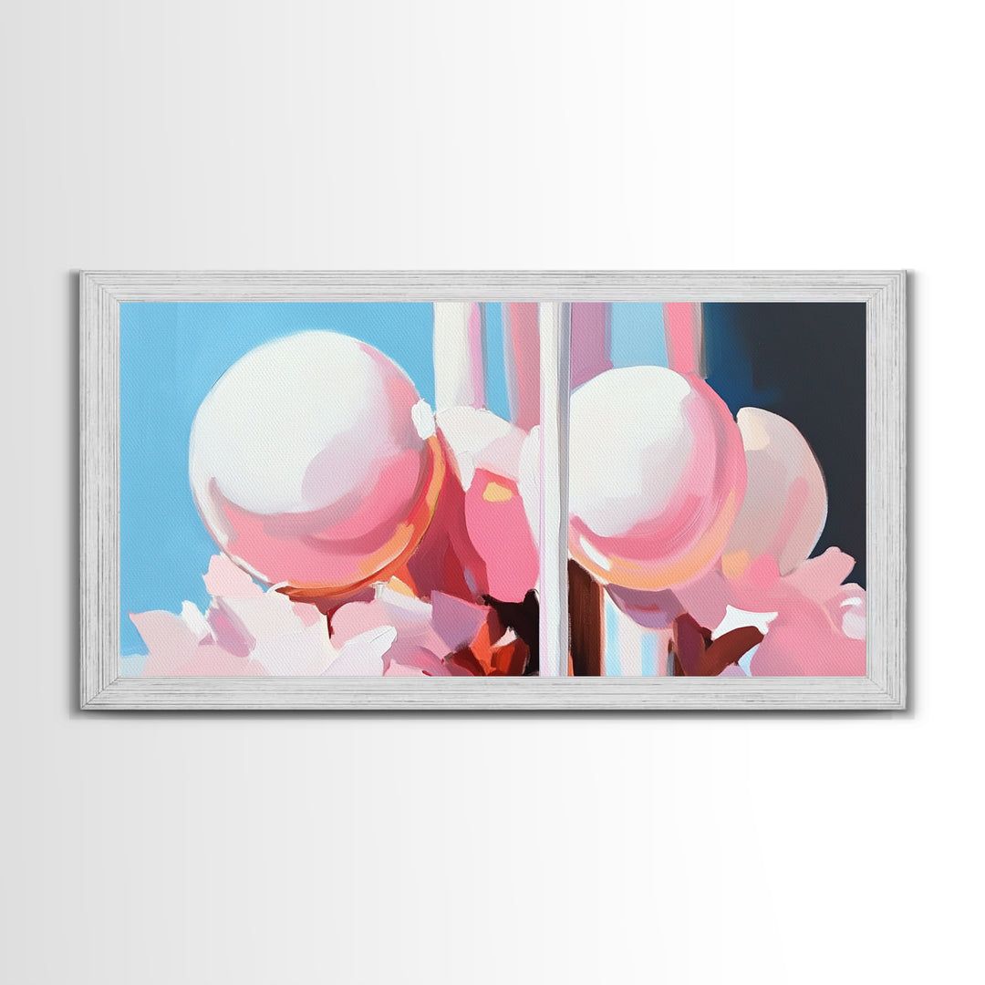 Abstract Sphere Art, Modern Pastel Aesthetic, Surreal Reflection Painting, Dreamy Minimalist Home Decor, Unique Wall Art, Canvas Print