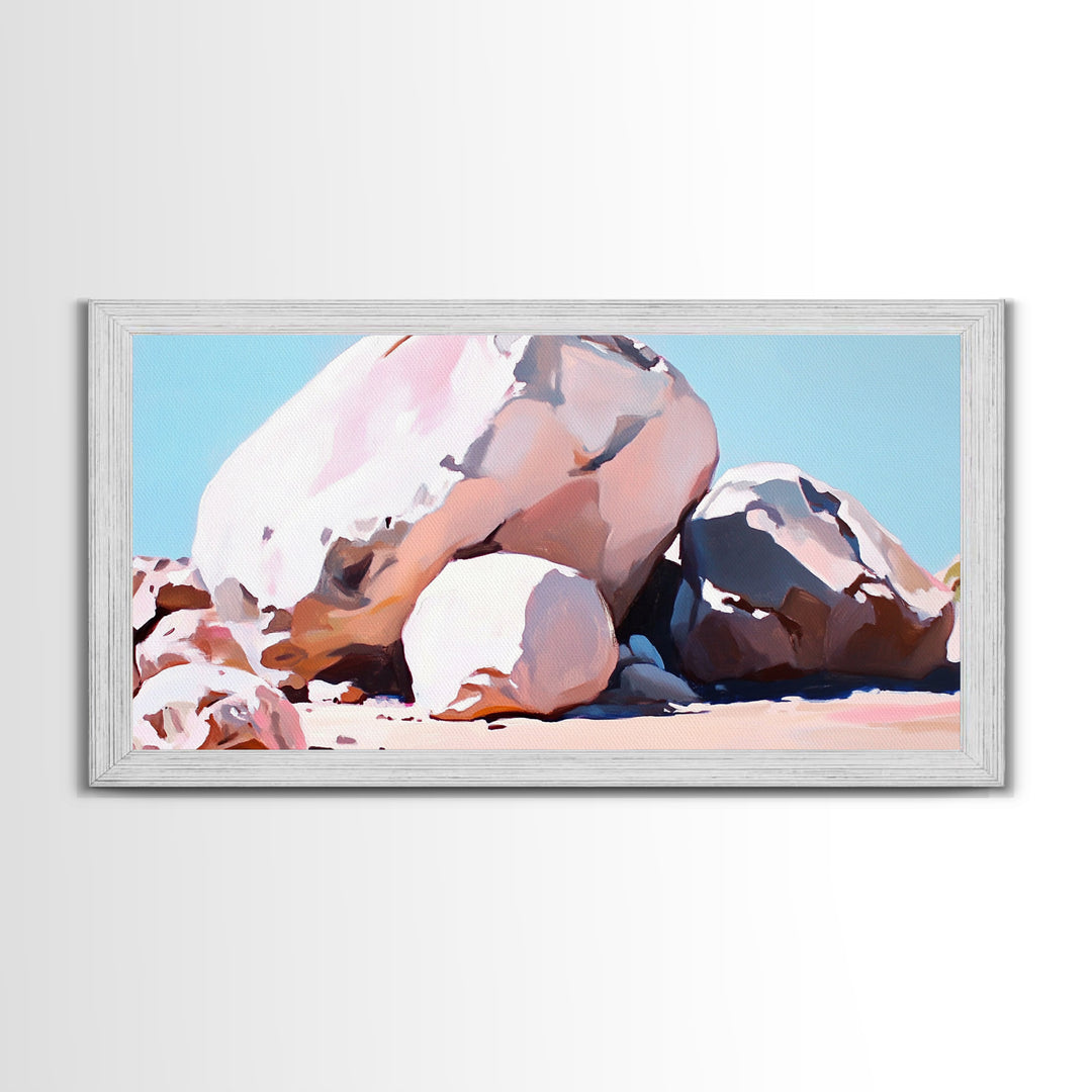 Rock Formations, Desert Landscape, Warm Neutrals, Canvas Print, Bohemian Wall Art, Modern Minimalist Decor, Earthy Tones, Bedroom Wall Art