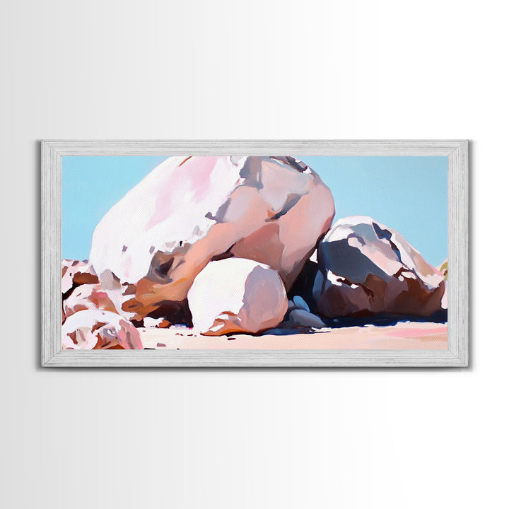 Rock Formations, Desert Landscape, Warm Neutrals, Canvas Print, Bohemian Wall Art, Modern Minimalist Decor, Earthy Tones, Bedroom Wall Art