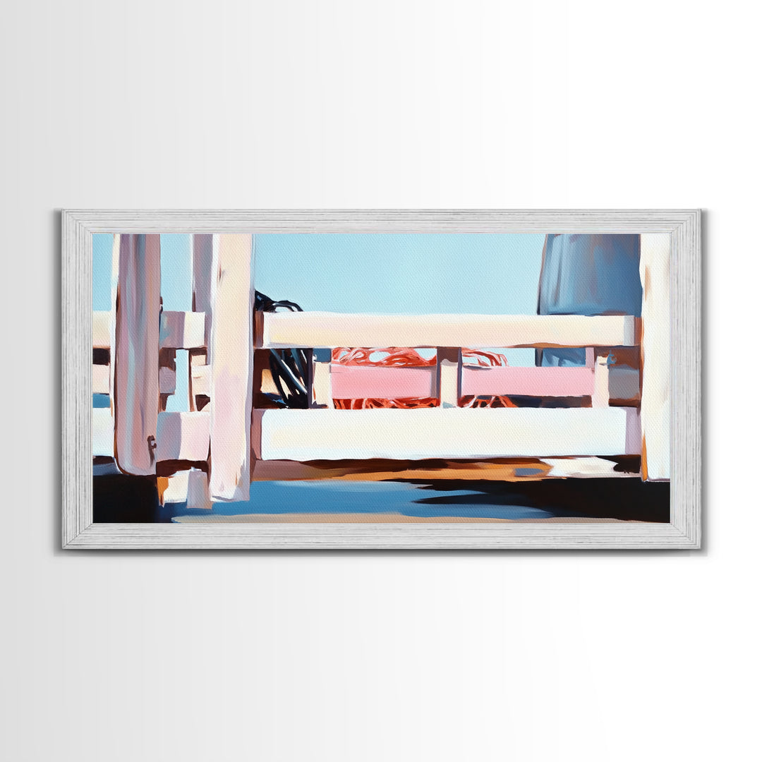 Boardwalk by the Beach, Coastal Landscape Print, Seaside Home Decor, Nautical Beach House, Minimalist Summer Art, Living Room Canvas Print