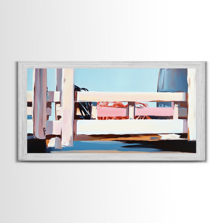 Boardwalk by the Beach, Coastal Landscape Print, Seaside Home Decor, Nautical Beach House, Minimalist Summer Art, Living Room Canvas Print