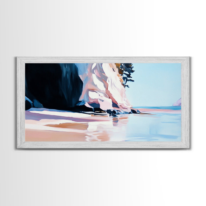 Coastal Cliffside, Ocean View Art, Seaside Landscape, Beach Getaway, Modern Coastal Decor, Nature Scene, Canvas Print, Living Room