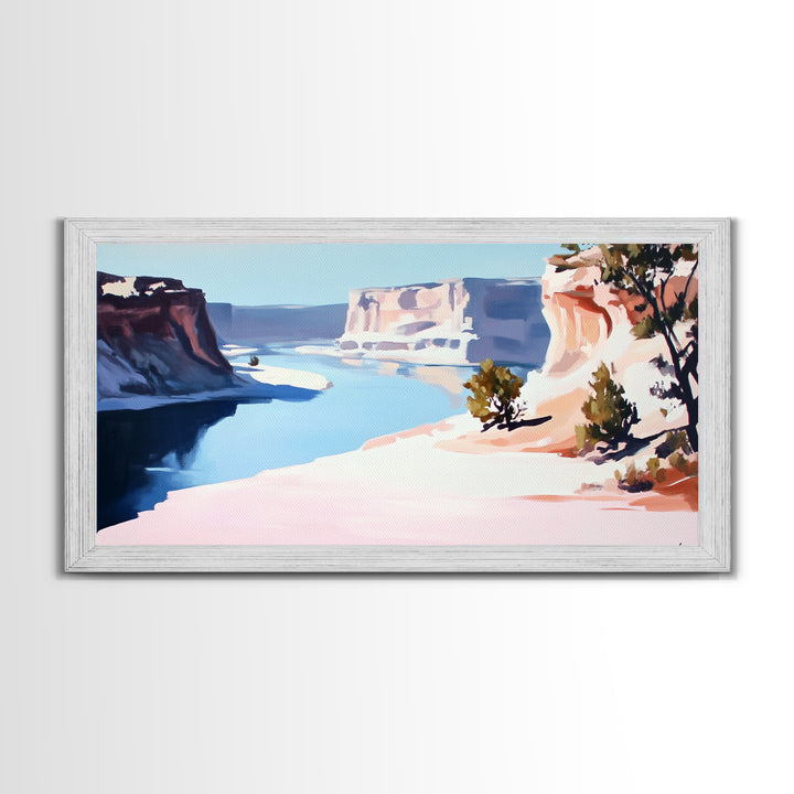 Desert River, Southwest Landscape, Canvas Print, Boho Wall Art, Nature Painting, Earthy Home Decor, Western Art, Office Wall Art